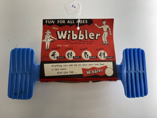 Wibbler with Original Packaging 1950 Blue Plastic Scientifically Engineered Party Toy