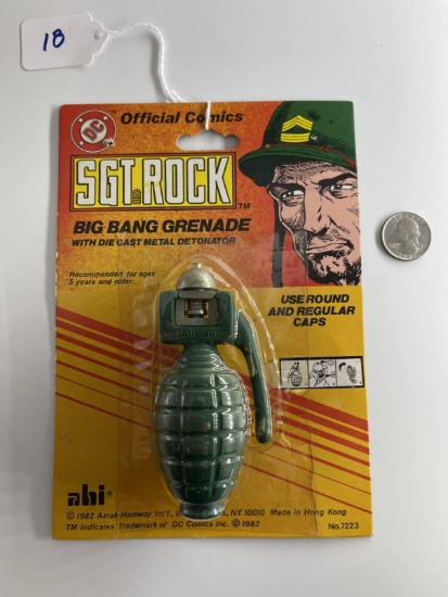 DC Official Comics SGT Rock Big Bang Grenade Die Cast Detonator 1982 ON CARD ABI Toys