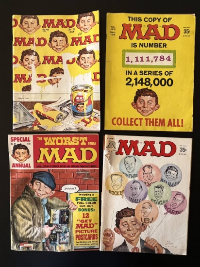 4 Issues MAD Magazine Annual #12 MAD #122 #123 & #148