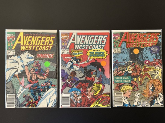 3 Issues Avengers West Coast Comic #62 #70 & #75 Marvel Comics