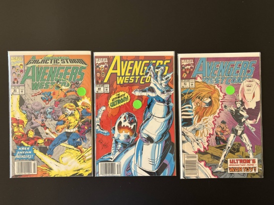 3 Issues Avengers West Coast Comic #80 #89 & #91 Marvel Comics