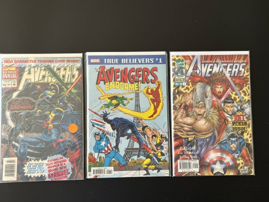 3 Issues The Avengers #1 True Believer #1 Avengers Annual #22 Marvel Comics
