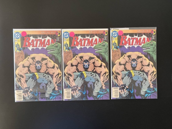 3 Issues Batman Comics #497 DC Comics Newstand Edition KEY Bane Breaks Batman's Back