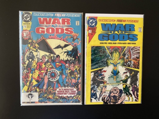 2 Issues War of the Gods Comic #1 & #2 DC Comics KEY 1st Issue