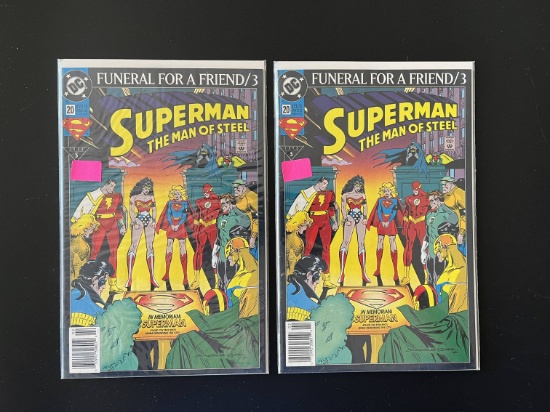 2 Issues Superman The Man of Steel Comic #20 DC Comics Funeral For a Friend