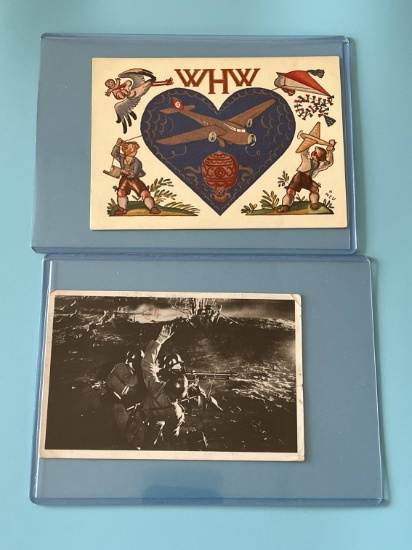 (2) Nazi Propaganda Postcards