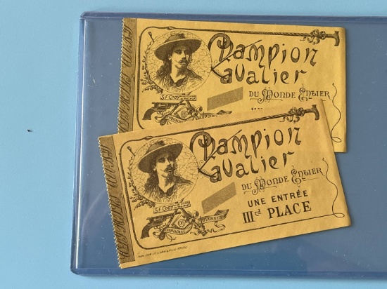 (2) Original 1890's Wild West Show Tickets
