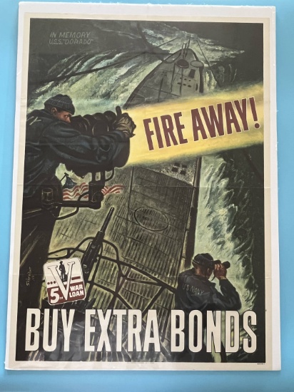 WWII "Fire Away!" Propaganda Poster-1944