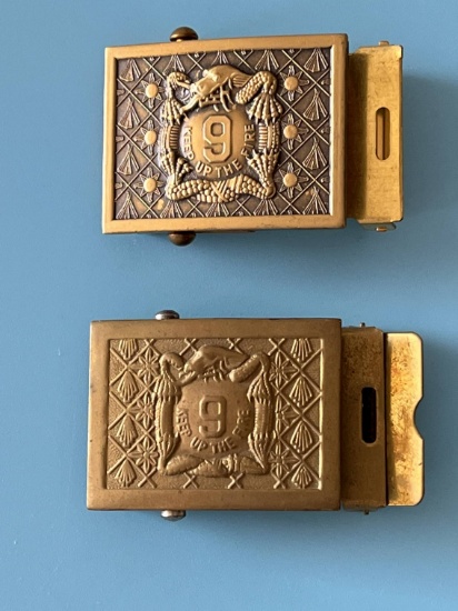 (2) Vintage 9th Infantry Regt. Belt Buckles