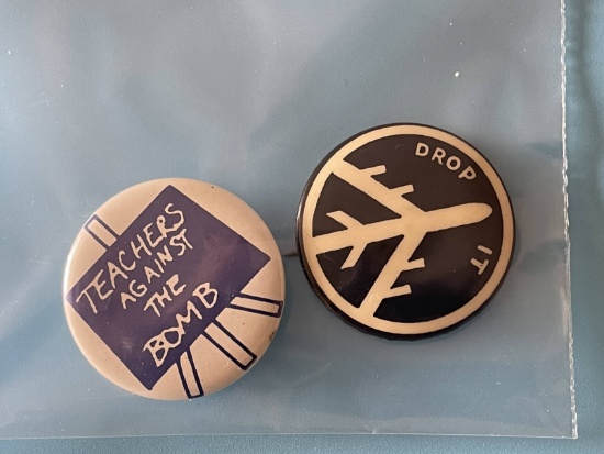 (2) Vietnam War Protest Buttons