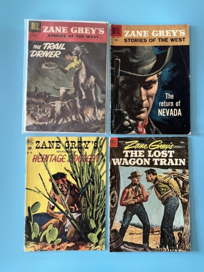 (4) Golden Age Zane Grey Western Comics