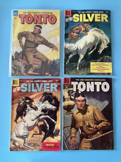(4) Lone Ranger's Tonto/Hi-Yo Silver Comics