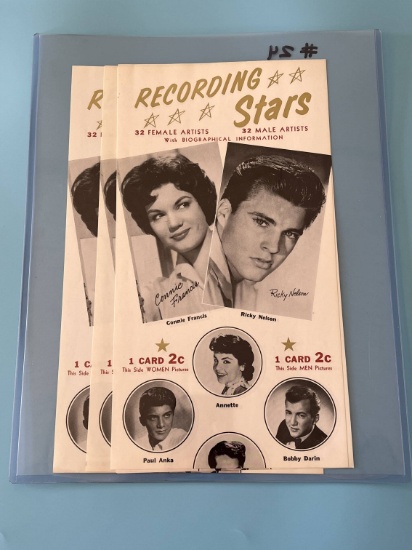 1960 'Recording Stars' Arcade Card Headers