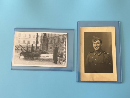 (2) WWII Nazi Soldier Postcards