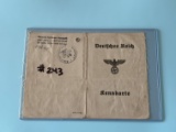 1943 Nazi Kennkarte ID Booklet