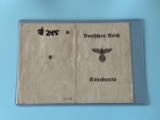1944 Nazi Kennkarte ID Booklet