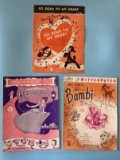 (3) Pieces Antique Disney Sheet Music