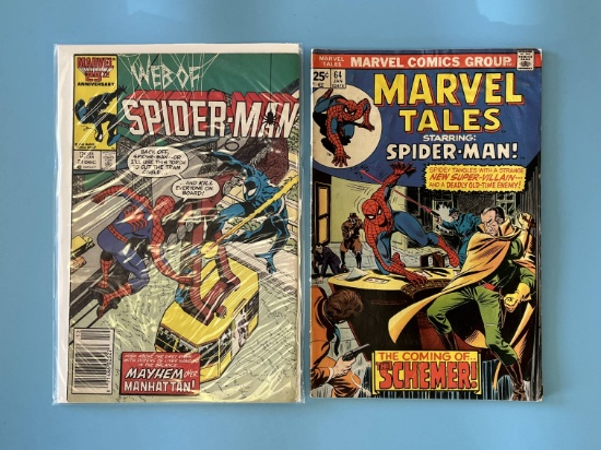 2 Issues Marvel Tales #64 & Web of Spiderman #21 Marvel Comics