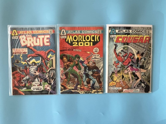3 Issues The Cougar #1 Morlock #2 The Brute #2 Atlas Comics KEY 1st Issue