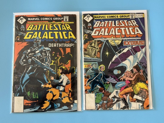 2 Issues Battlestar Galactica Comic #2 & #3 Marvel Comics Bronze Age Comics