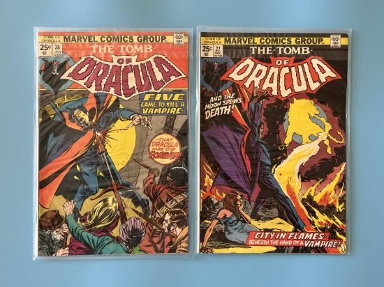 2 Issues The Tomb of Dracula Comic #27 & #28 Marvel Comics Bronze Age