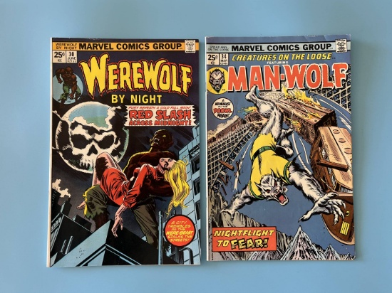 2 Issues Werewolf By Night Comic #30 & #34 Marvel Comics Bronze Age