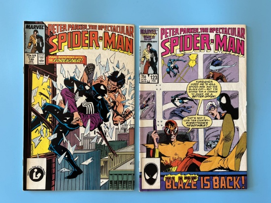 2 Issues The Spectacular Spiderman Comic #123 & #129 Marvel Comics Bronze Age