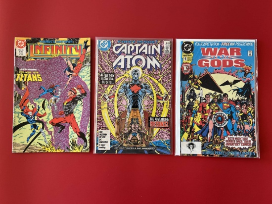 3 Issues Captain Atom #1 War of the Gods #1 & Infinity Inc #45 KEYS DC Comics