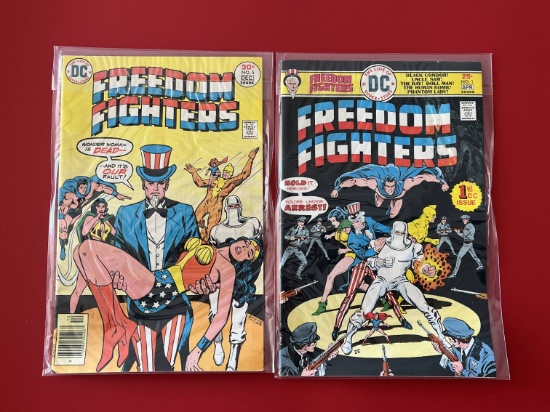2 Issues Freedom Fighters Comic #1 & #5 DC Comics Bronze Age