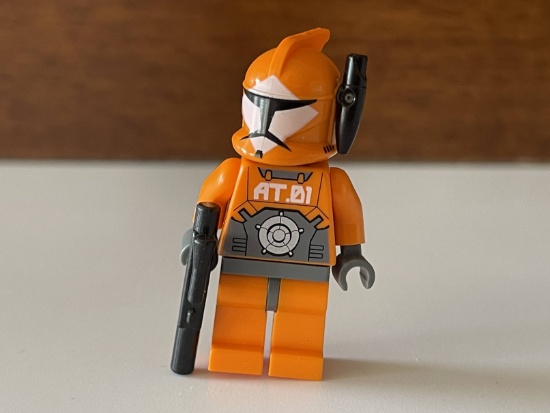 Star Wars Bomb Squad Orange Lego Clone Trooper With Blaster Minifigure