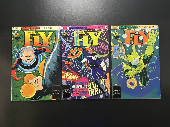 3 Impact Comics THE FLY #5-#7 Run of 3 Comics