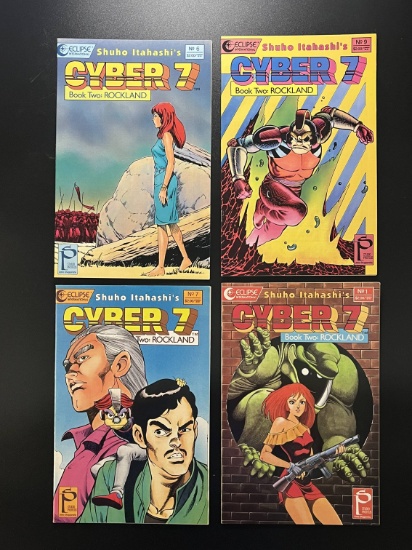 4 CYBER 7: ROCKLAND Comics #1, #6, #7, and #9 Shuho Itahashi Eclipse