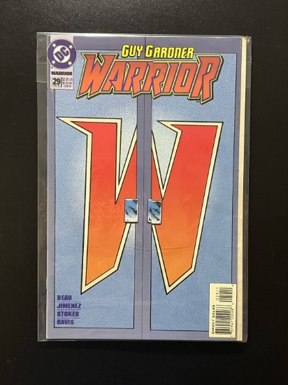 Guy Gardner Warrior Comic #29 KEY DC Comics 1996 Cover Folds Out Like Doors Opening Into a Crowded B