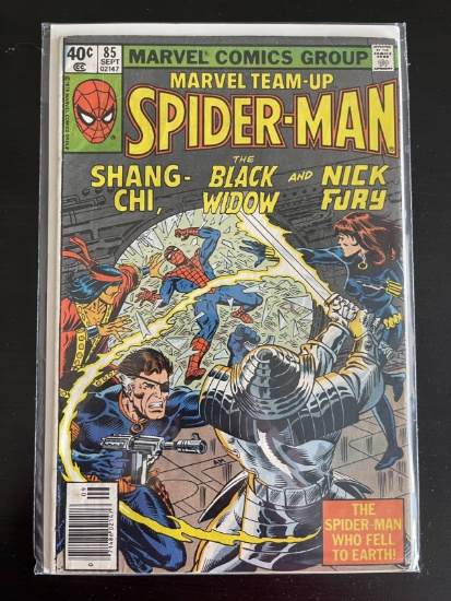 Marvel Team Up #85 Spider-man Shang-Chi Black Widow Nick Fury 1979 Bronze Age 40 Cents Silver Samuar