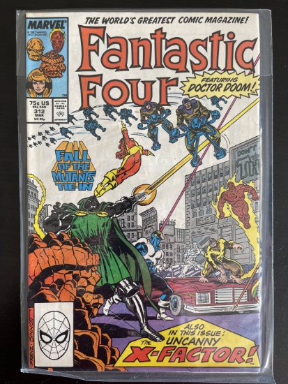 Fantastic Four Comic #312 Marvel 1988 Copper Age Fall of the Mutants X-Factor Dr Doom