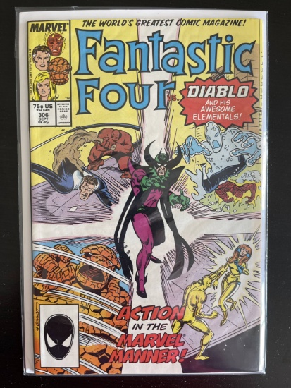 Fantastic Four Comic #306 Marvel 1987 Diablo 75 Cents Copper Age InHumans
