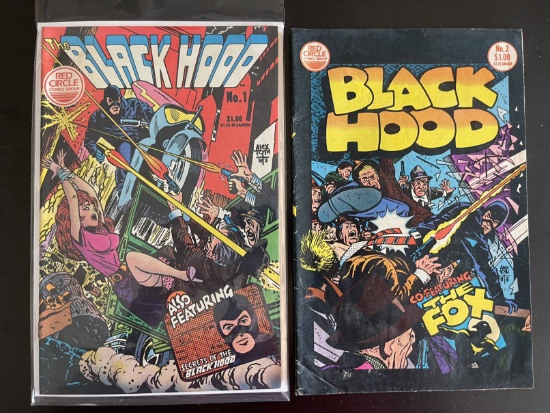The Black Hood #1-2 Red Circle Reintroduction of Classic CHaracter 1983 Bronze Age
