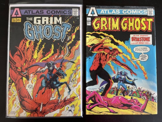 The Grim Ghost Comics #1 & #3 Atlas Comics 1975 Bronze Age Key 1st appearance of The Grim Ghost
