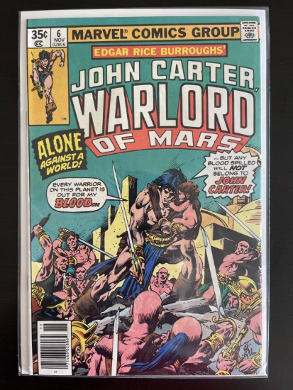 John Carter, Warlord of Mars Comic #6 Marvel 1977 Bronze Age