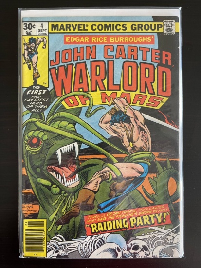 John Carter, Warlord of Mars Comic #4 Marvel 1977 Bronze Age