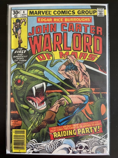 John Carter, Warlord of Mars Comic #4 Marvel 1977 Bronze Age