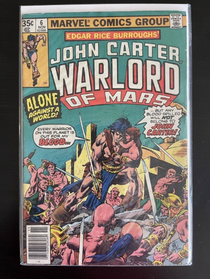 John Carter, Warlord of Mars Comic #6 Marvel 1977 Bronze Age