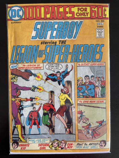 Superboy Comic #205 DC 1974 Bronze Age Legion of Super-Heroes