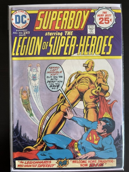 Superboy Comic #206 DC 1975 Bronze Age Legion of Super-Heroes