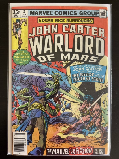 John Carter, Warlord of Mars Comic #8 Marvel 1978 Bronze Age