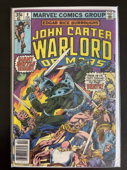 John Carter, Warlord of Mars Comic #9 Marvel 1978 Bronze Age