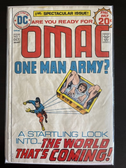 OMAC Comic #1 DC 1974 Bronze Age Key 1st Appearance and Origin of OMAC, One Man Army Corps, controll