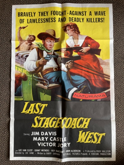 Last Stagecoach West 1957 One Sheet
