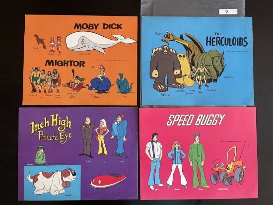(4) 1970's Animated Cartoons Promotional Cards