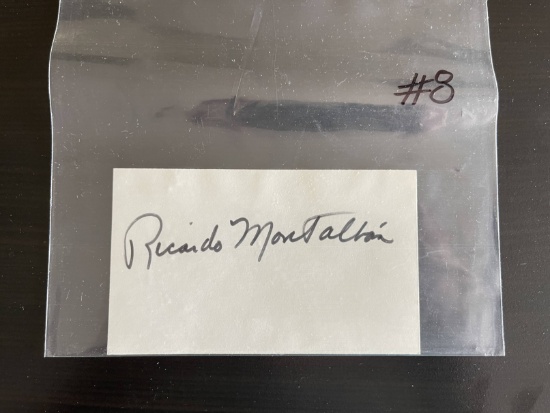 Ricardo Montalban Signed Index Card